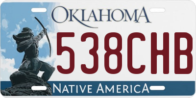 OK license plate 538CHB