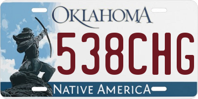 OK license plate 538CHG