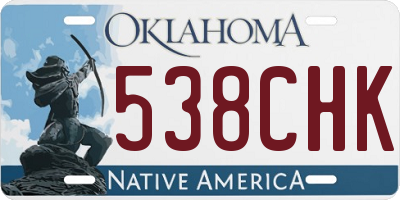 OK license plate 538CHK