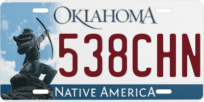 OK license plate 538CHN