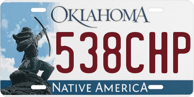 OK license plate 538CHP