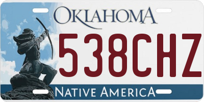 OK license plate 538CHZ