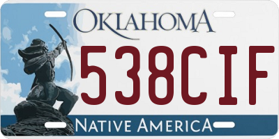 OK license plate 538CIF