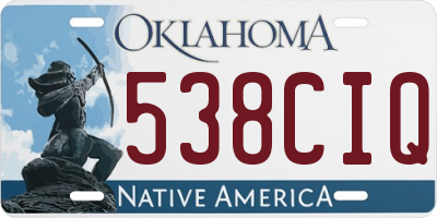 OK license plate 538CIQ