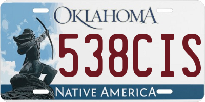OK license plate 538CIS