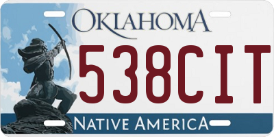 OK license plate 538CIT