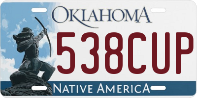 OK license plate 538CUP