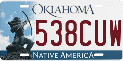 OK license plate 538CUW