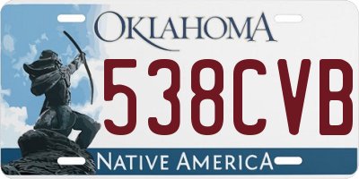 OK license plate 538CVB
