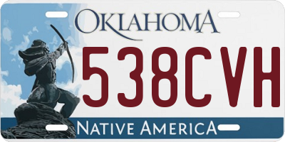OK license plate 538CVH