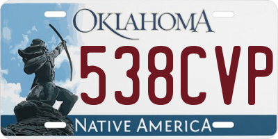 OK license plate 538CVP