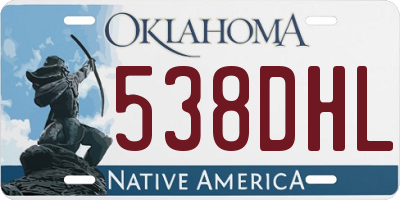 OK license plate 538DHL