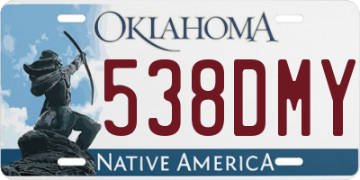 OK license plate 538DMY
