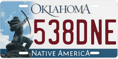 OK license plate 538DNE