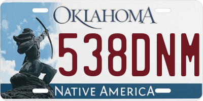 OK license plate 538DNM