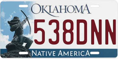 OK license plate 538DNN