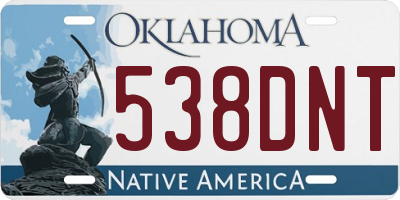 OK license plate 538DNT