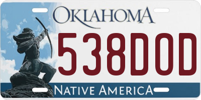 OK license plate 538DOD