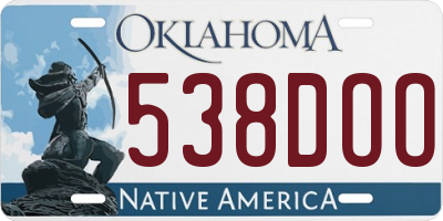 OK license plate 538DOO