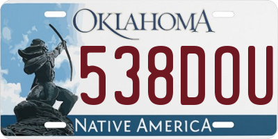 OK license plate 538DOU