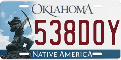 OK license plate 538DOY