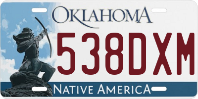 OK license plate 538DXM