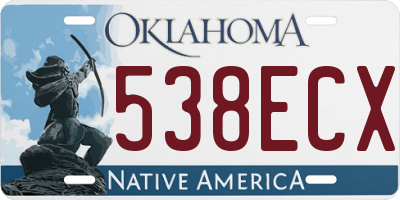 OK license plate 538ECX