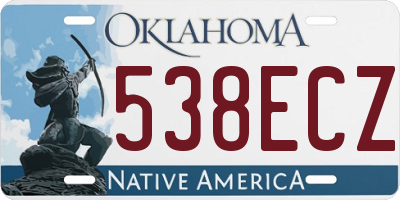 OK license plate 538ECZ