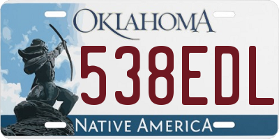 OK license plate 538EDL
