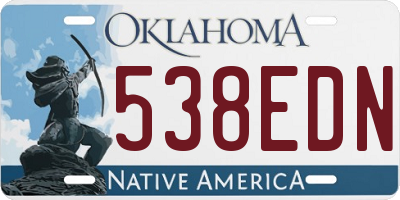 OK license plate 538EDN
