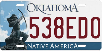 OK license plate 538EDO