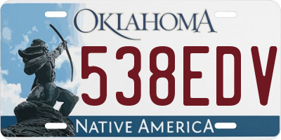 OK license plate 538EDV