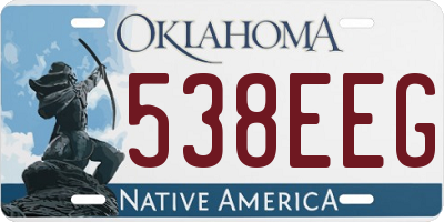 OK license plate 538EEG