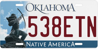 OK license plate 538ETN