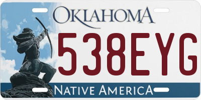 OK license plate 538EYG