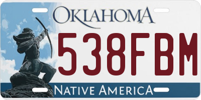 OK license plate 538FBM