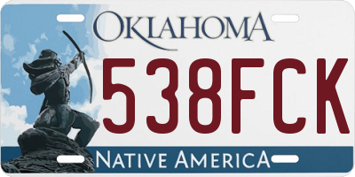 OK license plate 538FCK