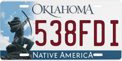 OK license plate 538FDI