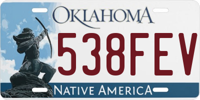 OK license plate 538FEV