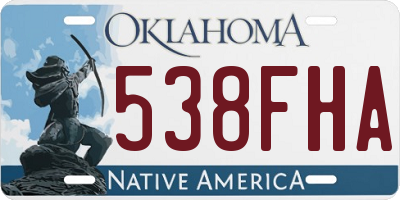 OK license plate 538FHA
