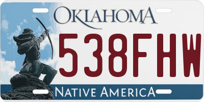 OK license plate 538FHW