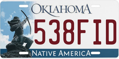 OK license plate 538FID
