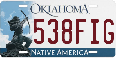 OK license plate 538FIG