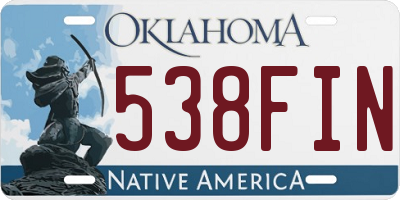 OK license plate 538FIN