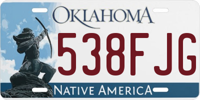 OK license plate 538FJG