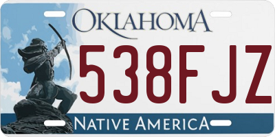 OK license plate 538FJZ