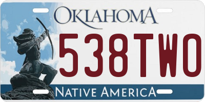 OK license plate 538TWO