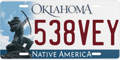 OK license plate 538VEY