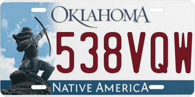OK license plate 538VQW