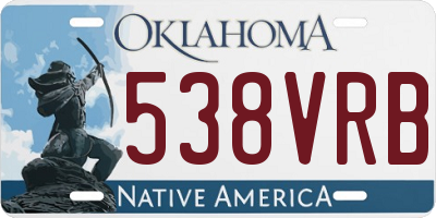 OK license plate 538VRB
